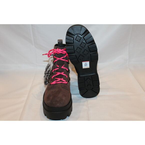 UGG WOMEN'S BRISBANE SUEDE LACE UP PLATFORM WATERPROOF BOOTS CEDAR BROWN SZ 10 - Picture 8 of 8